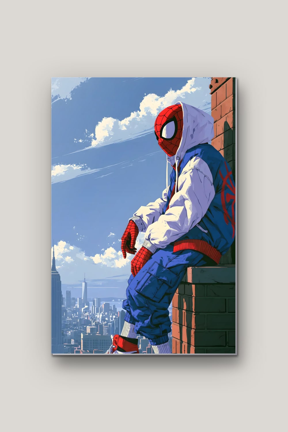 L'Araignée Streetwear, poster en métal sur fond uni