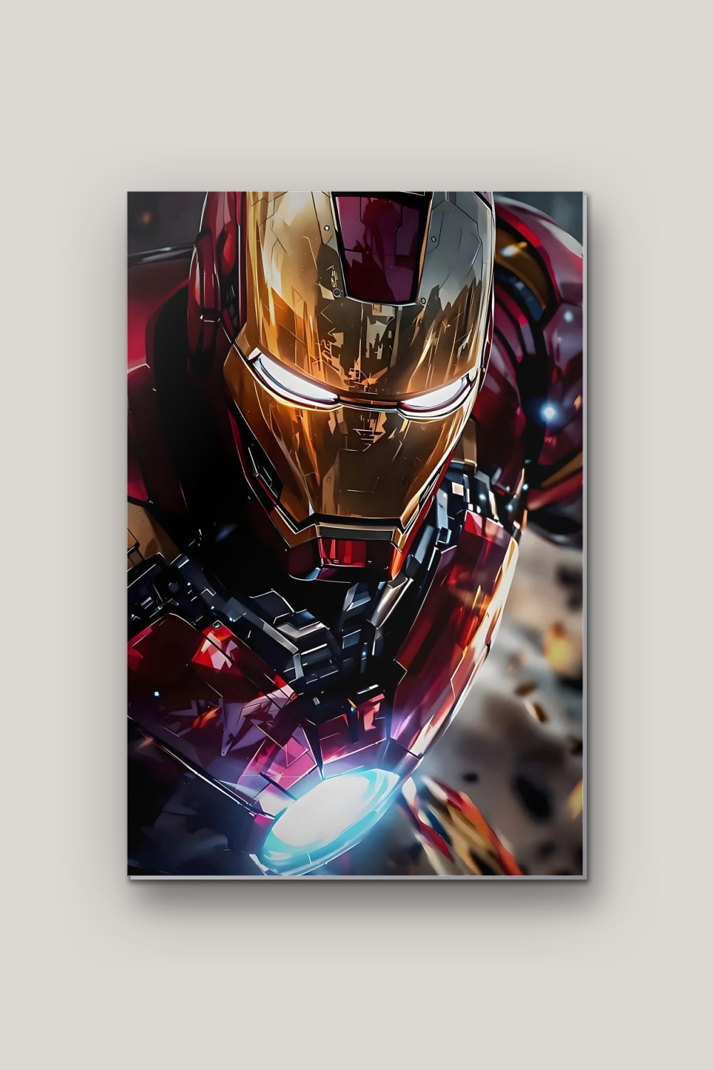 L'Armure de Fer, poster en métal sur fond uni