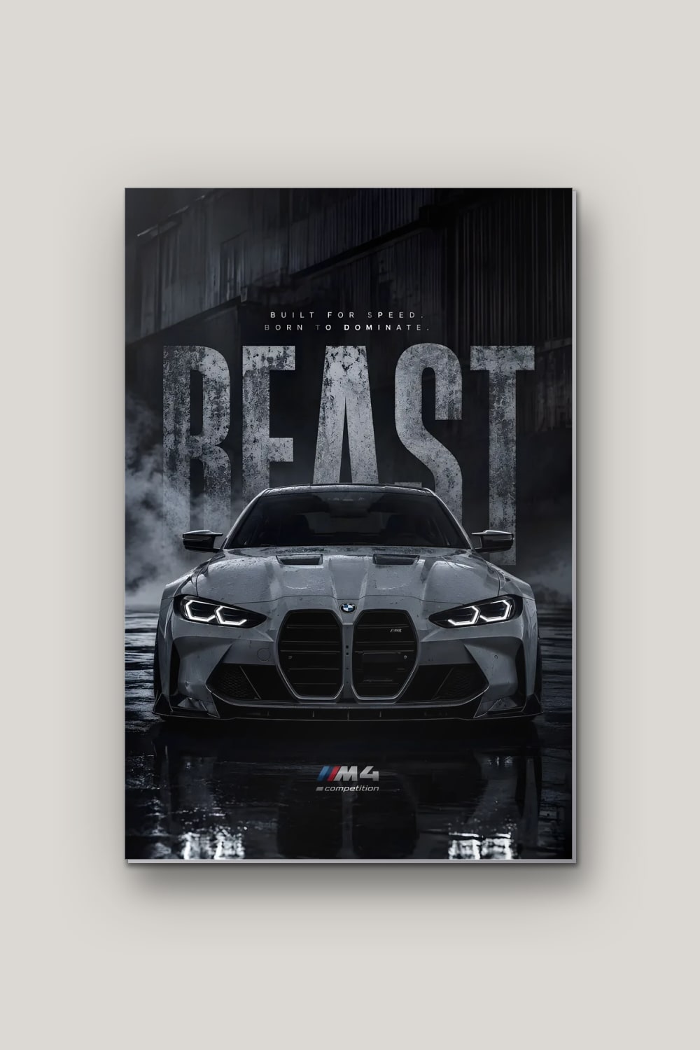 Beast, poster en métal sur fond uni