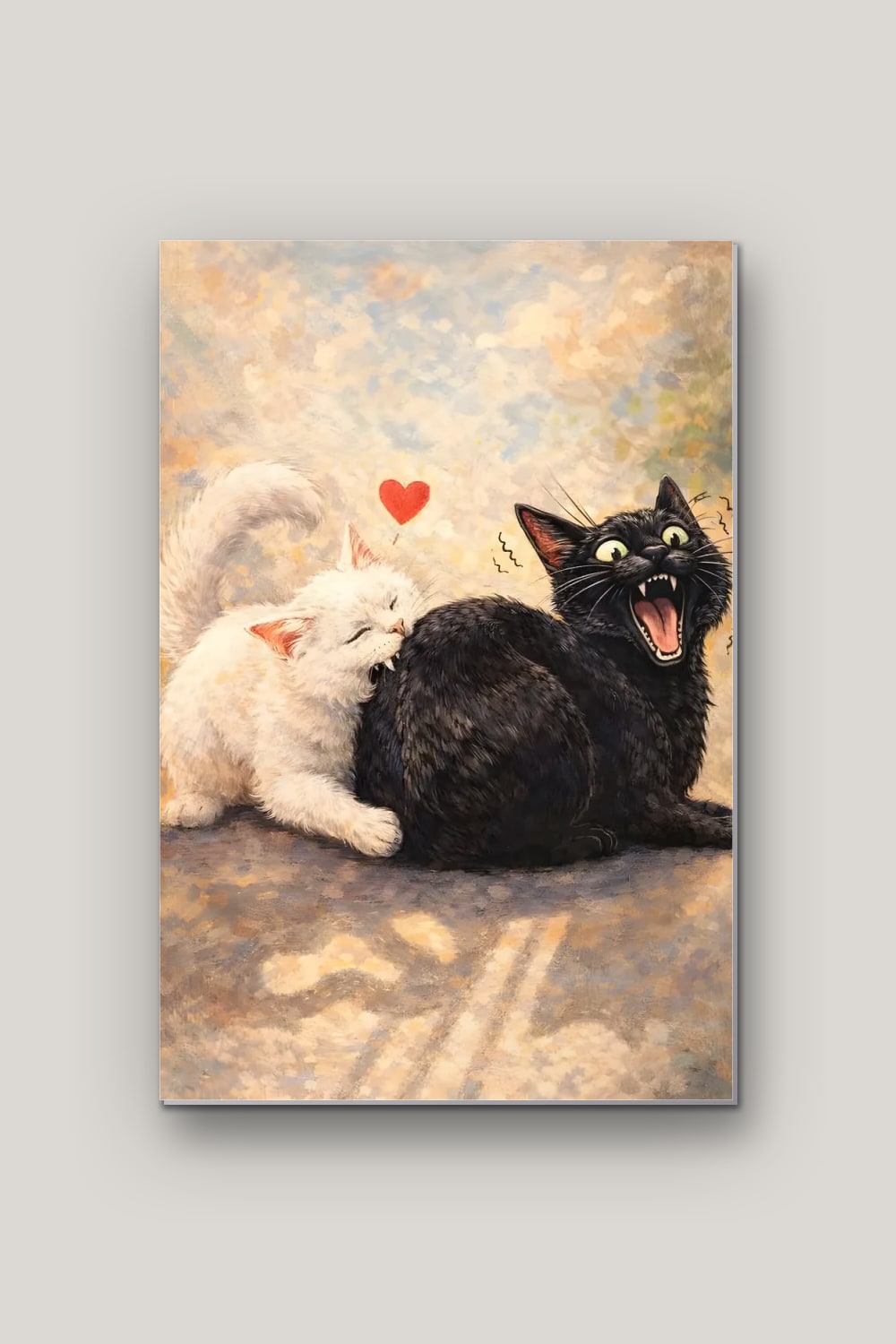 Câlin Forcé, poster en métal sur fond uni