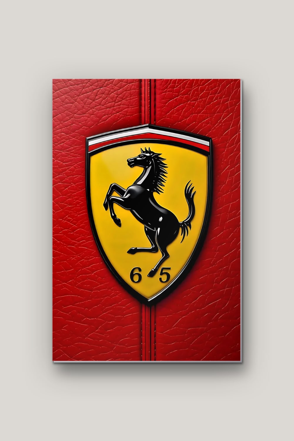 Le Cheval Cabré, poster en métal sur fond uni