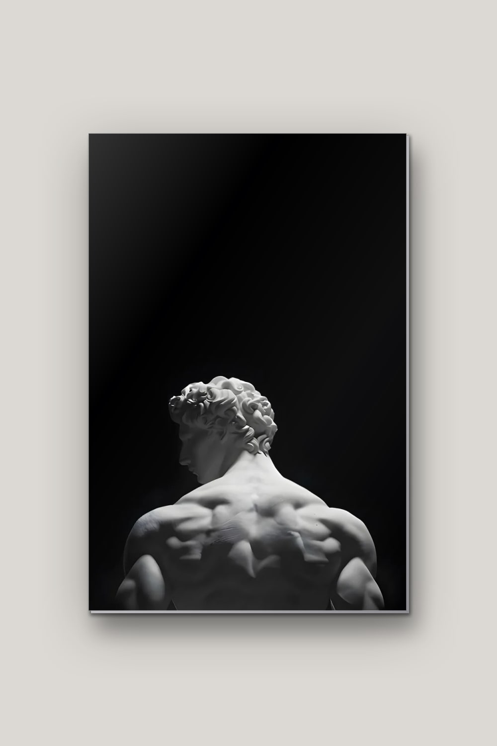 Le Dos de Marbre, poster en métal sur fond uni