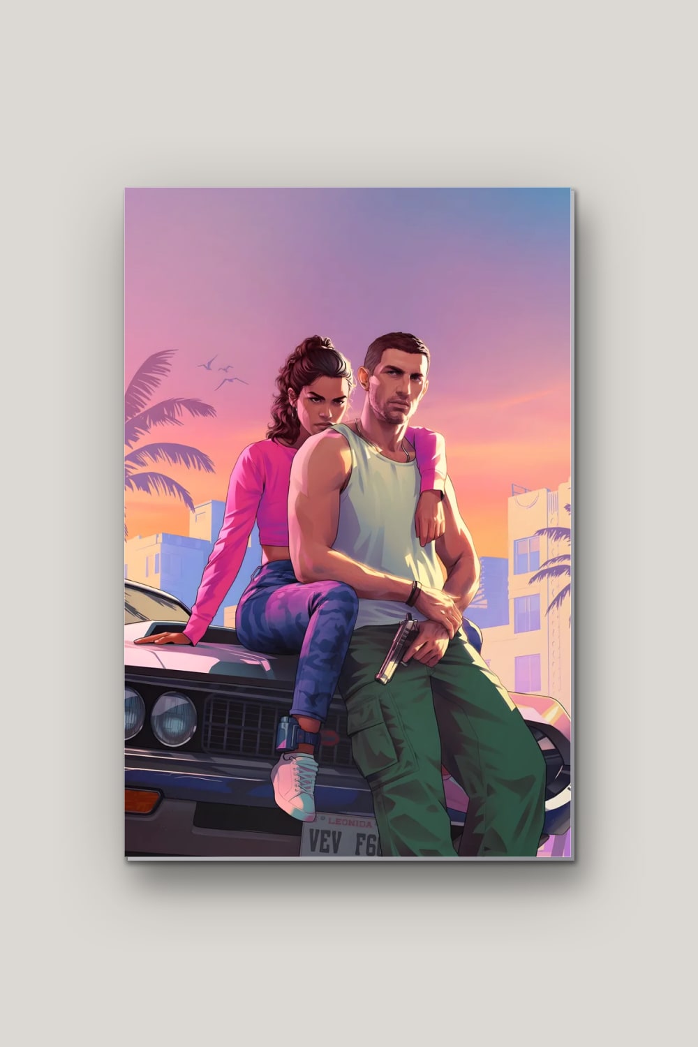 Le Duo de Vice, poster en métal sur fond uni