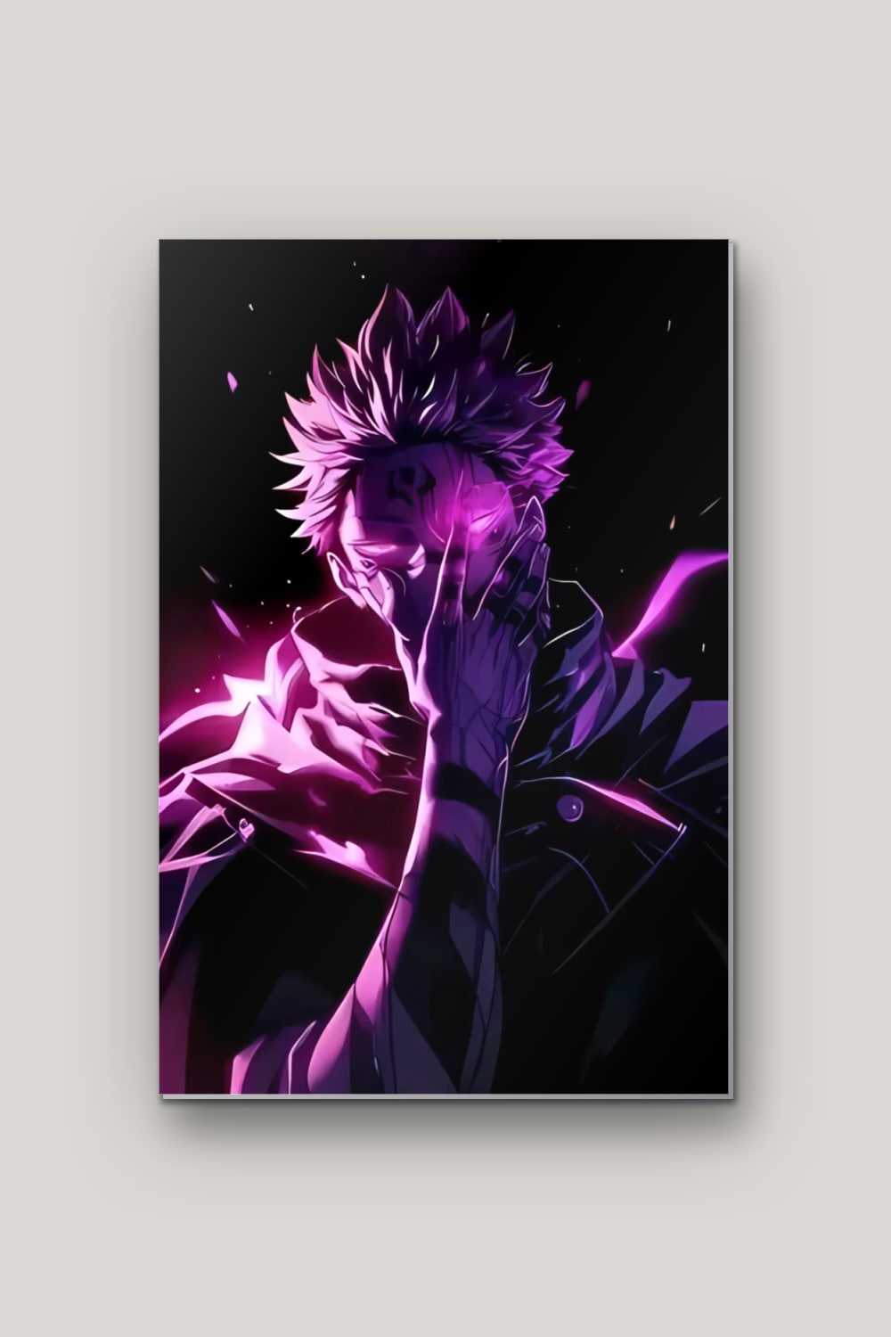 Le Fléau Violet, poster en métal sur fond uni