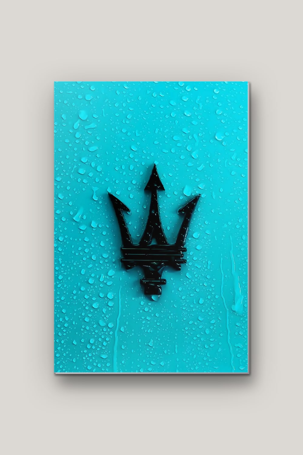 Le Trident, poster en métal sur fond uni