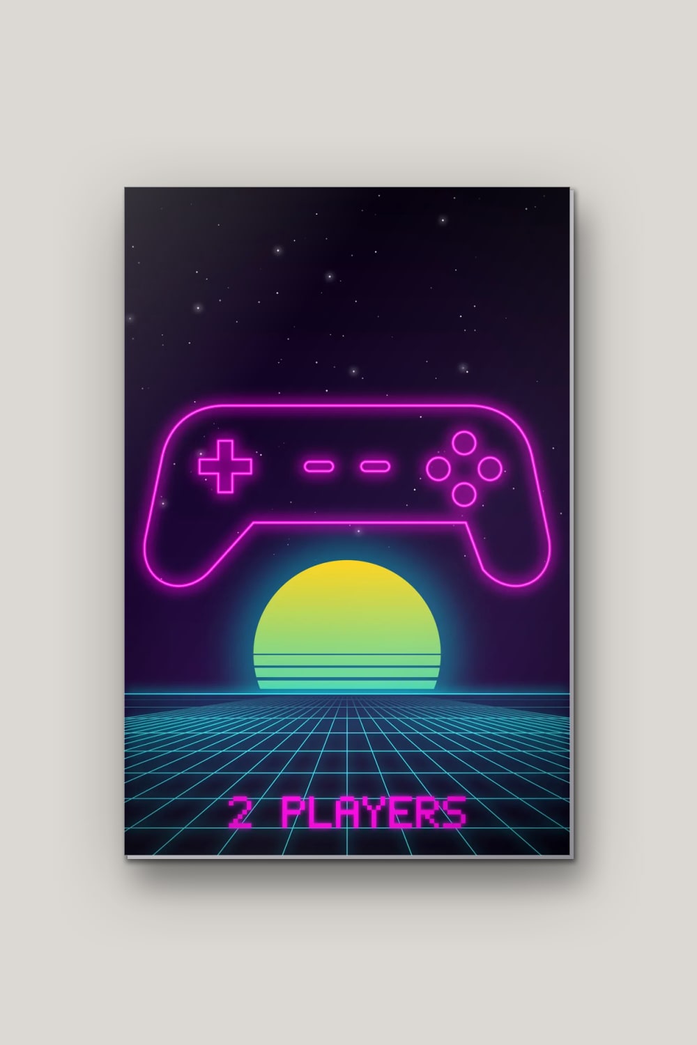 Manette Rétro, poster en métal sur fond uni