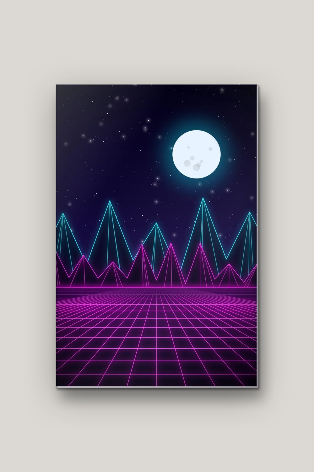 Montagnes Filaires, poster en métal sur fond uni
