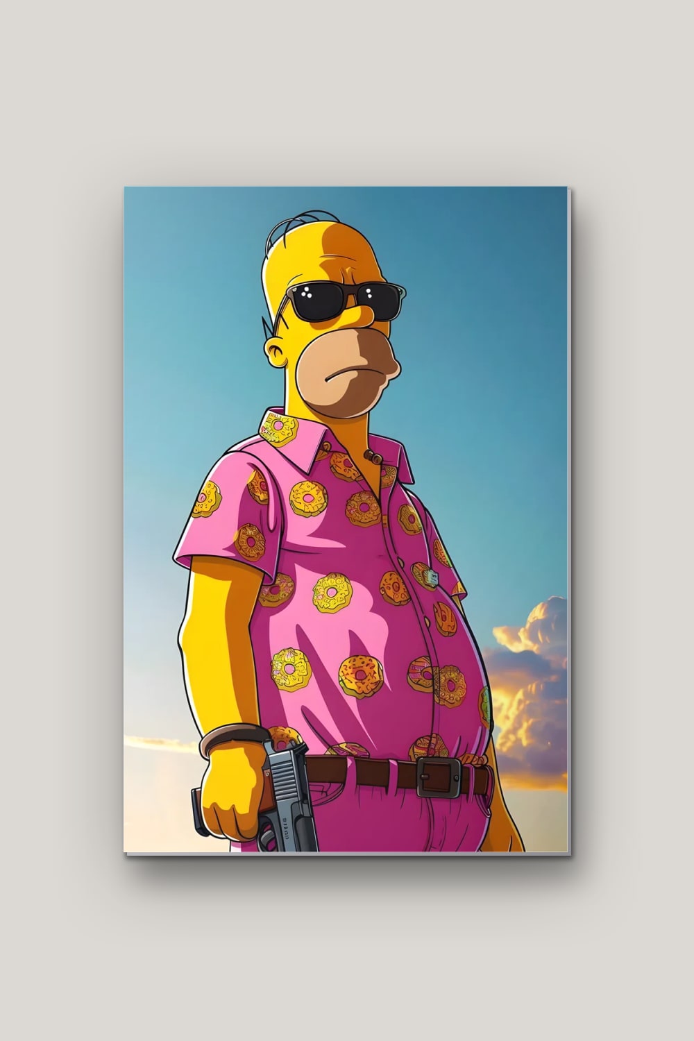 Papa Gangster, poster en métal sur fond uni