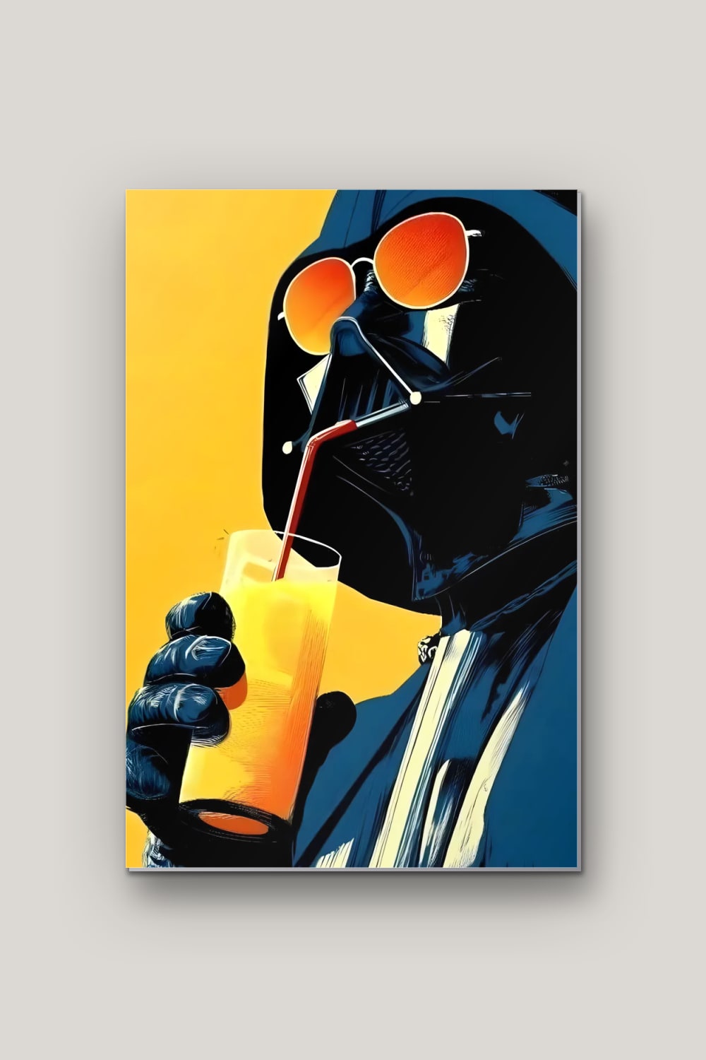 Pause Jus d'Orange, poster en métal sur fond uni