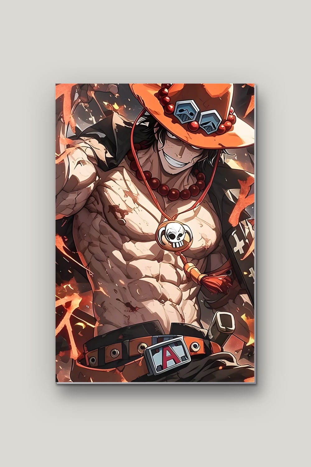 Le Pirate de Feu, poster en métal sur fond uni