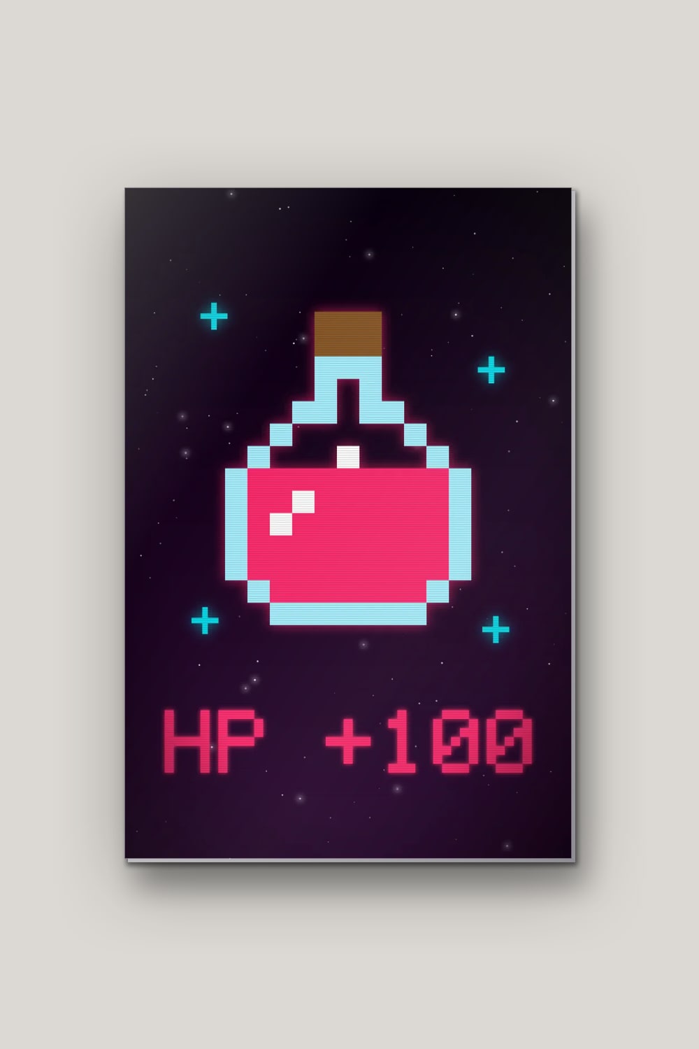 Potion de Vie, poster en métal sur fond uni