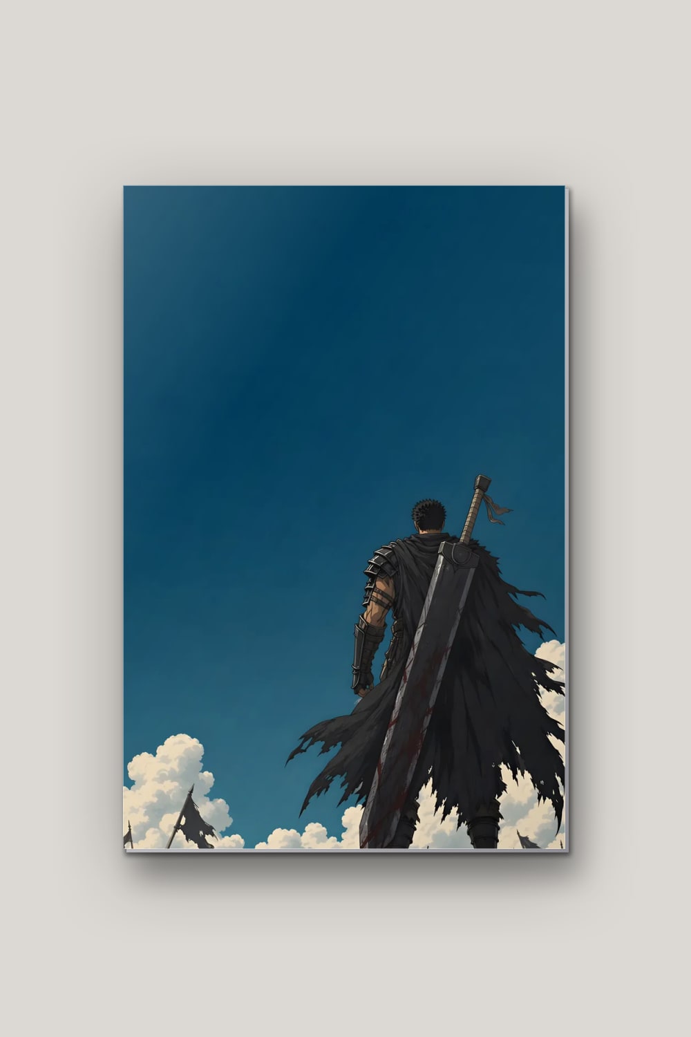 Le Spadassin Solitaire, poster en métal sur fond uni
