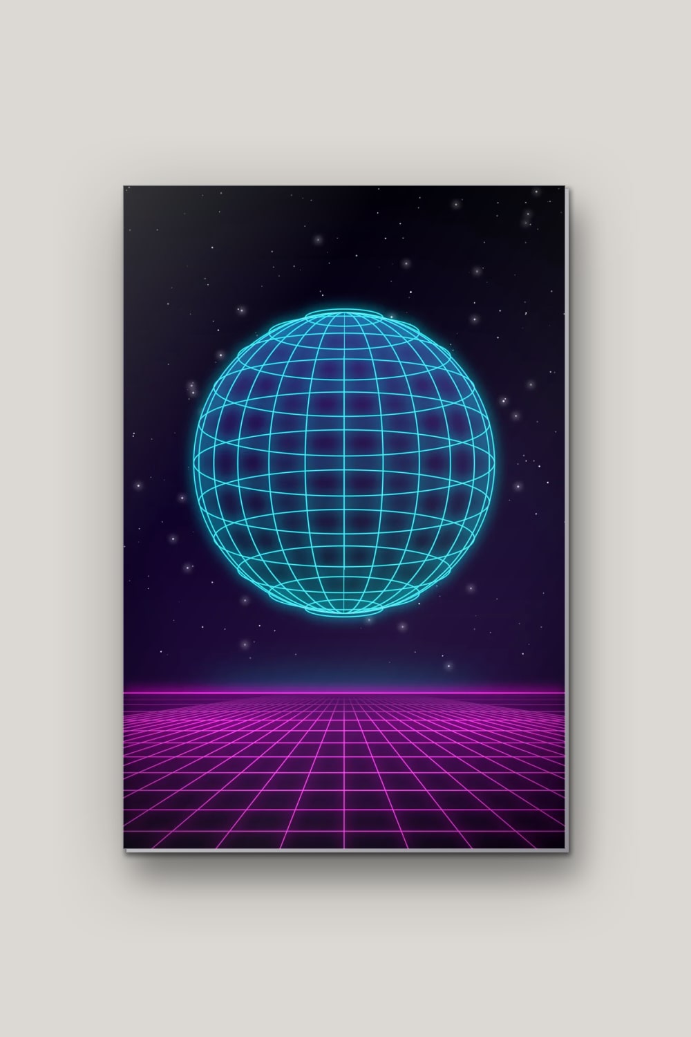 Sphère Filaire, poster en métal sur fond uni