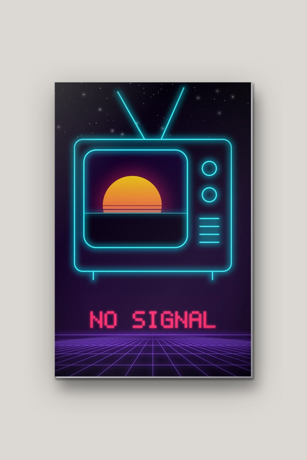Télé Cathodique, poster en métal sur fond uni
