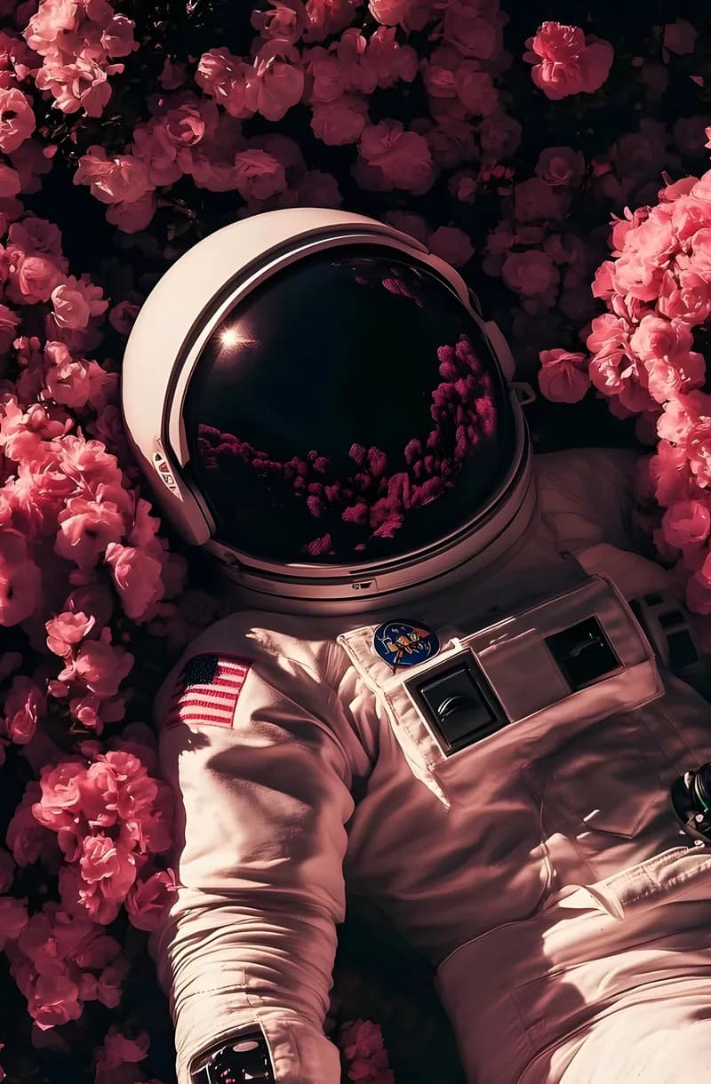 Astronaute dans les Roses