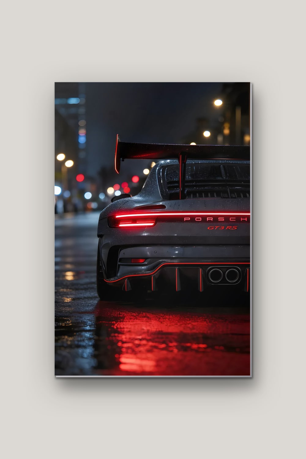 Aileron Nocturne, poster en métal sur fond uni