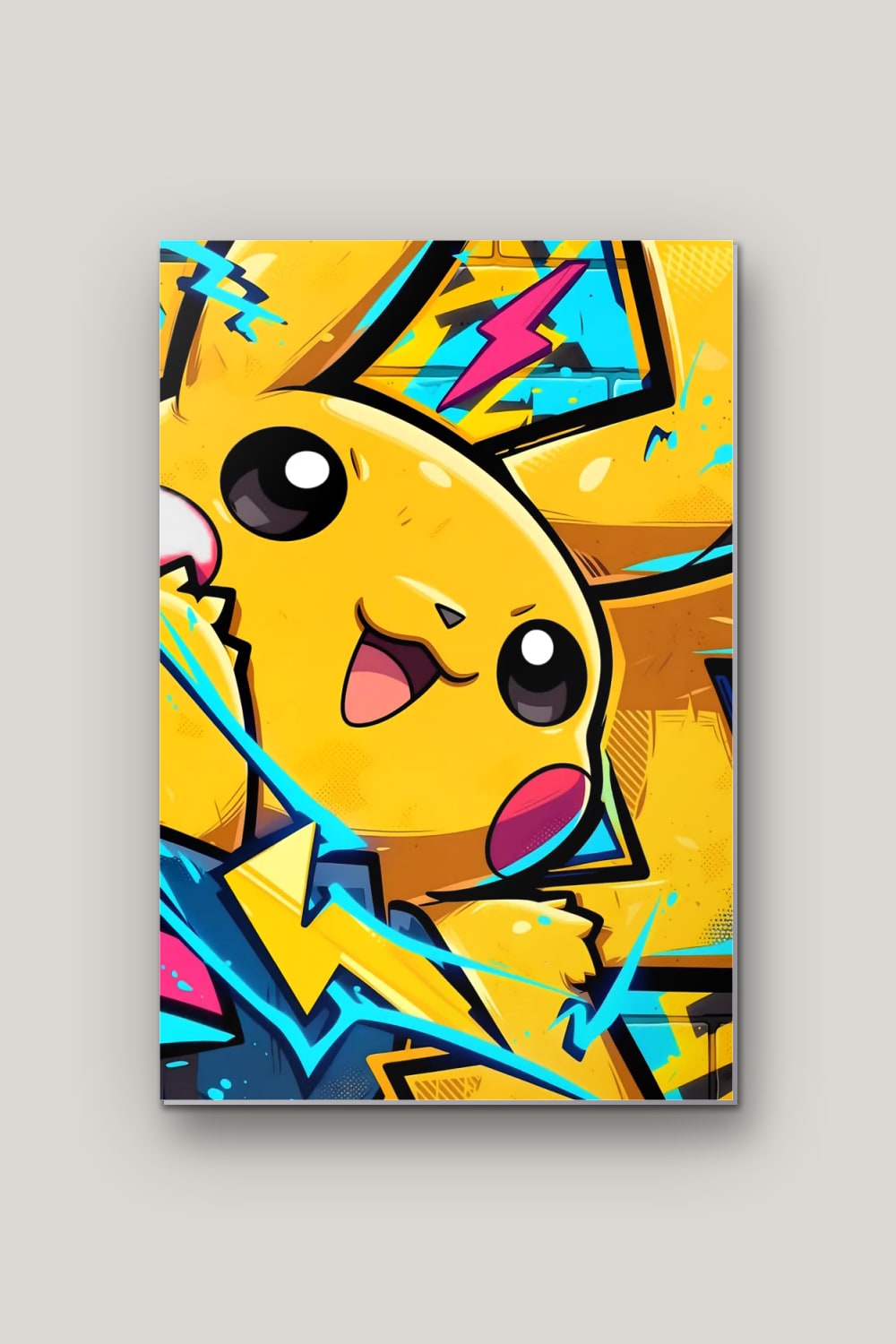 Bestiole Jaune, poster en métal sur fond uni