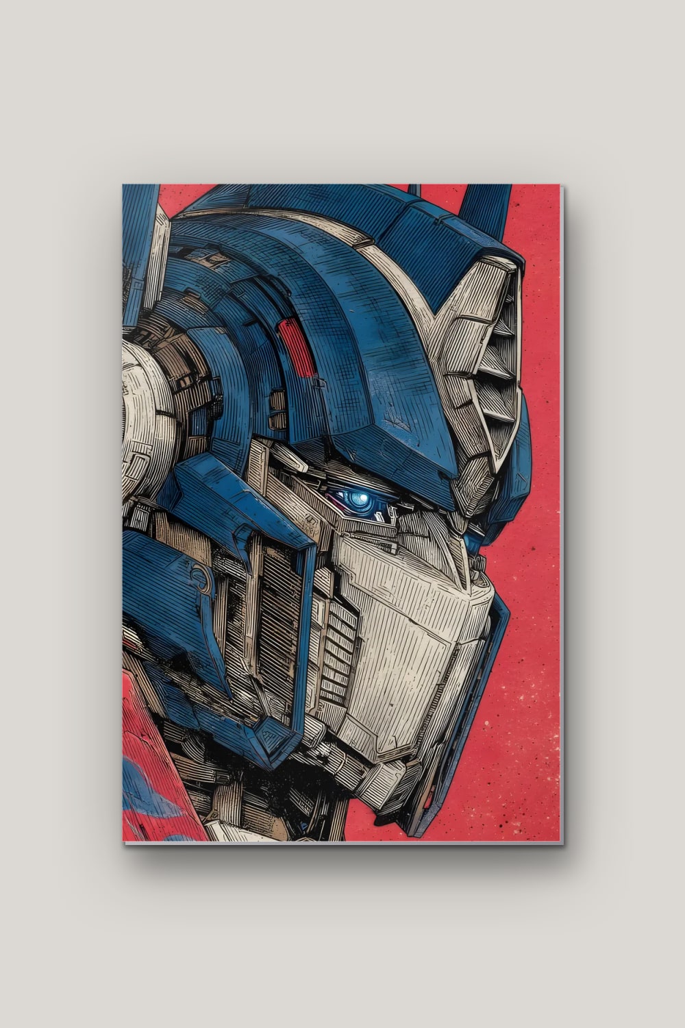 Le Chef des Robots, poster en métal sur fond uni