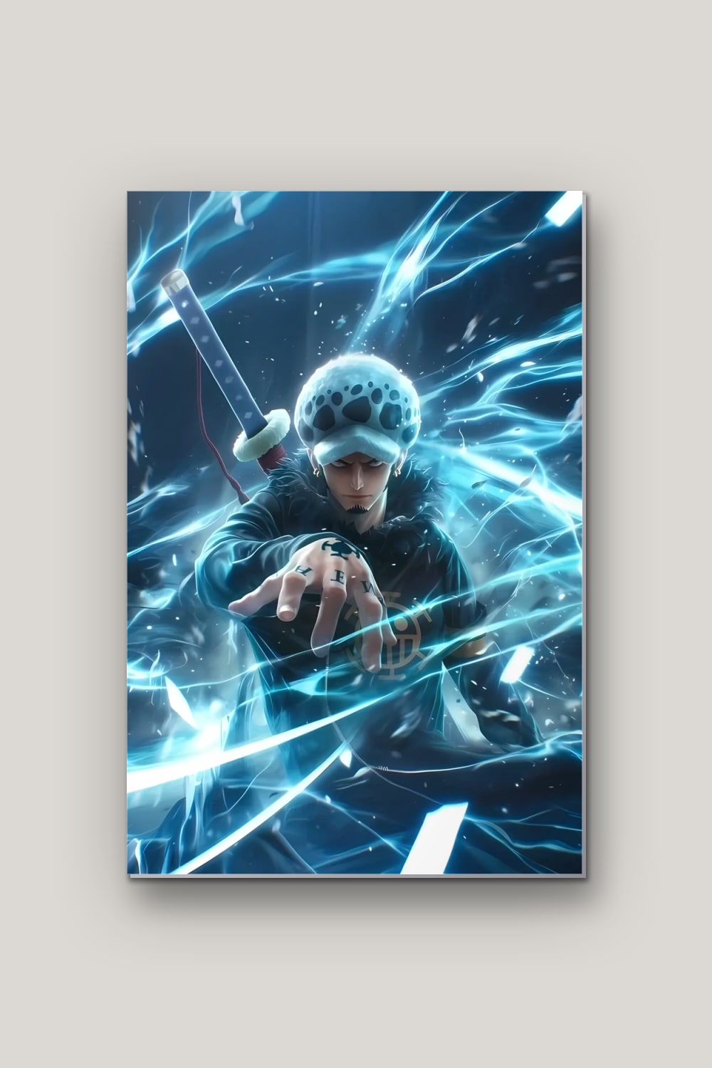 Le Chirurgien de Glace, poster en métal sur fond uni