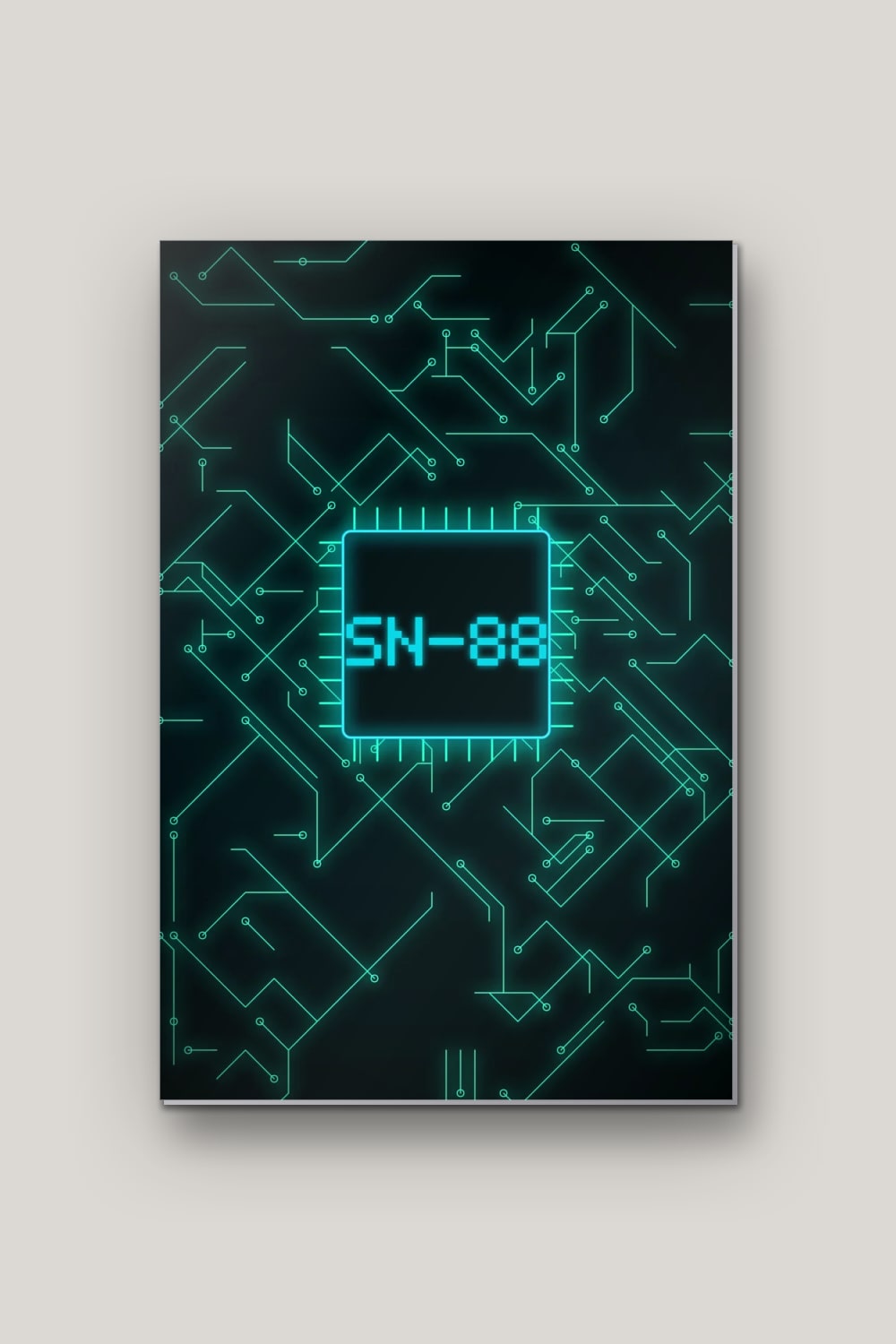 Circuit Imprimé, poster en métal sur fond uni