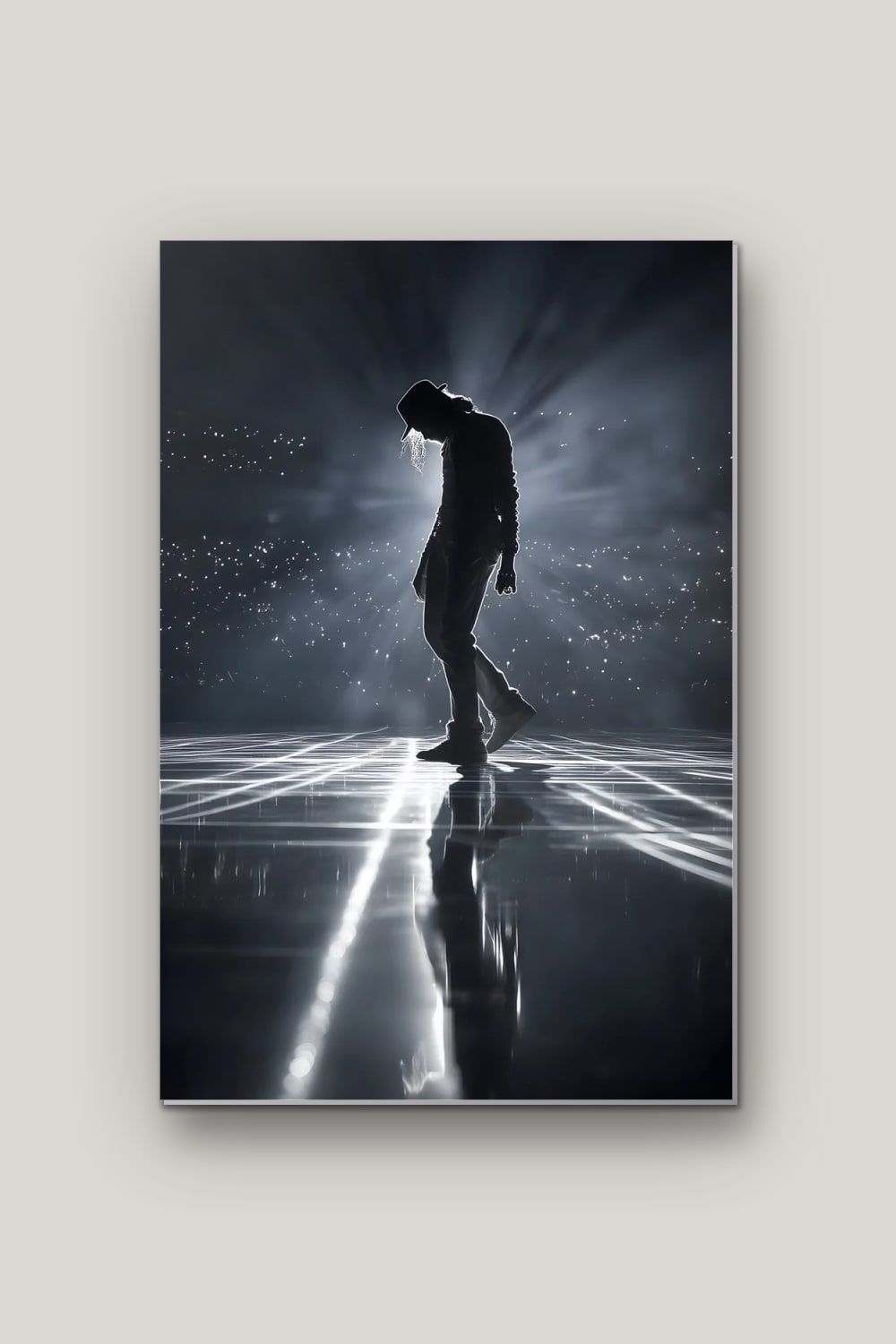 Le Danseur de Lumière, poster en métal sur fond uni