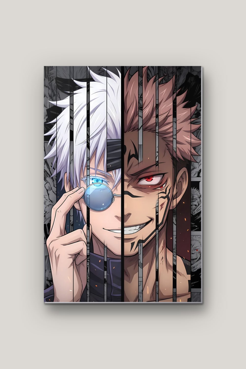 Les Deux Sorciers, poster en métal sur fond uni