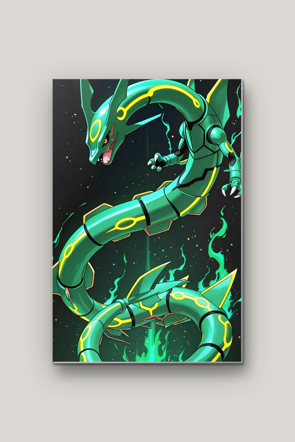 Le Dragon de Jade, poster en métal sur fond uni