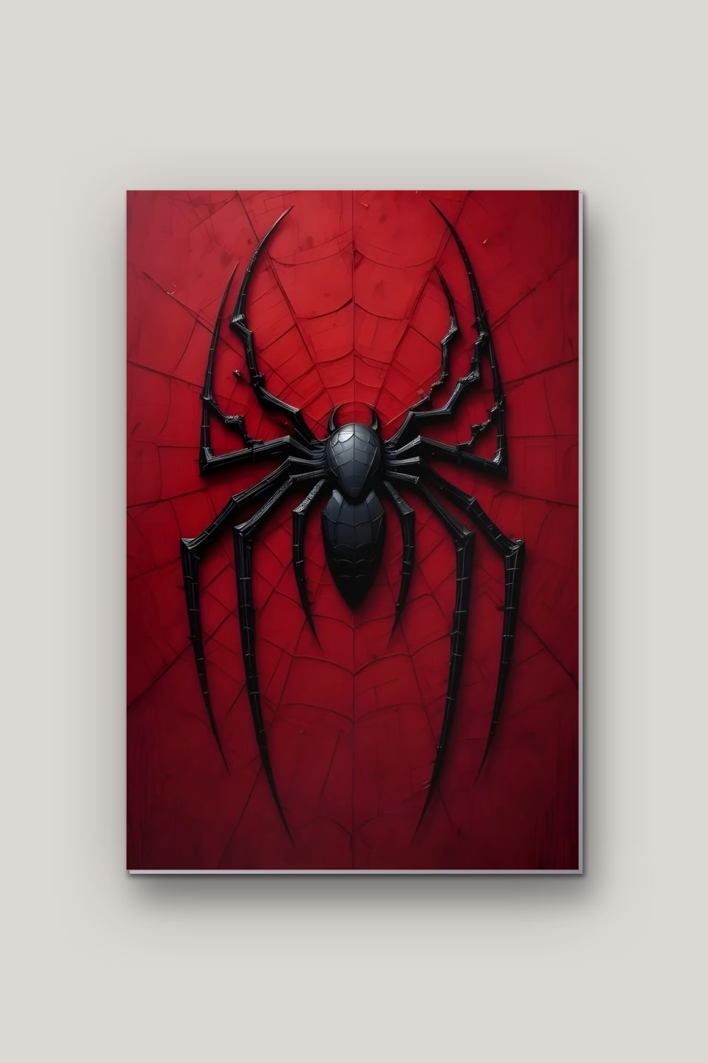 L'Emblème de l'Araignée, poster en métal sur fond uni