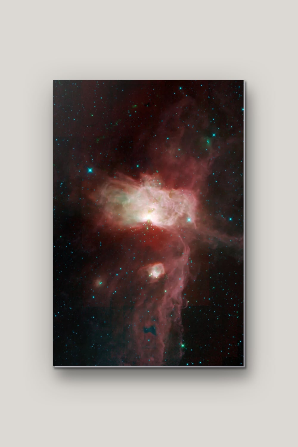 La Flamme d'Orion, poster en métal sur fond uni