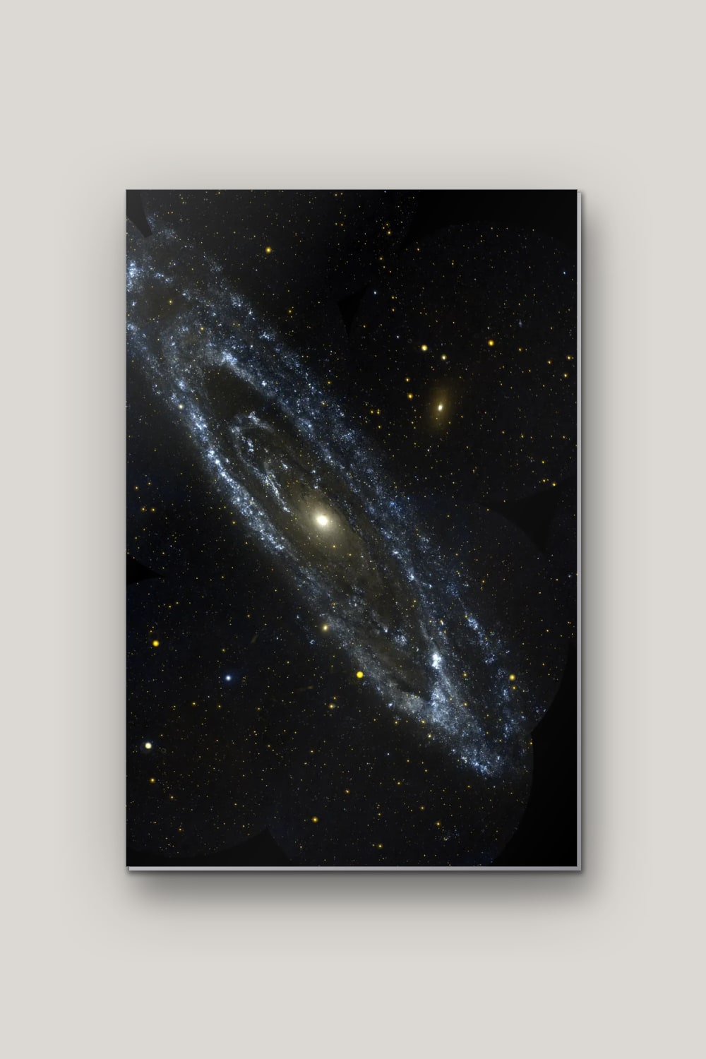 La Galaxie d'Andromède, poster en métal sur fond uni