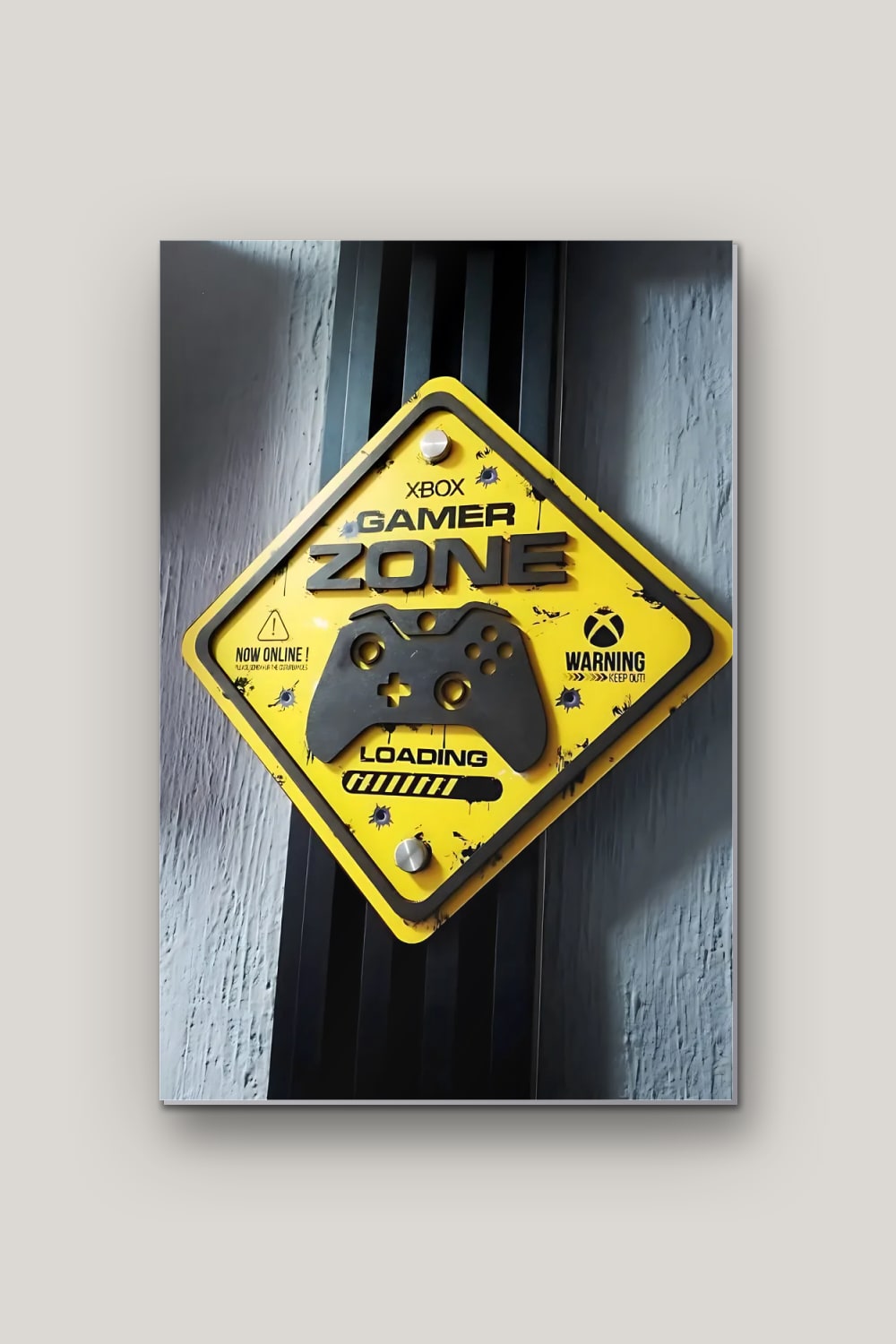 Gamer Zone, poster en métal sur fond uni