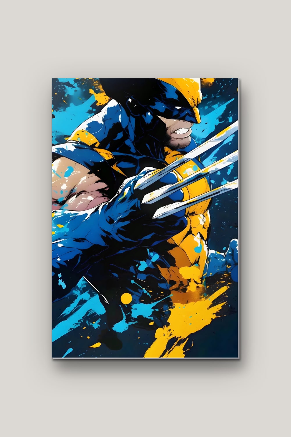 Les Griffes d'Adamantium, poster en métal sur fond uni