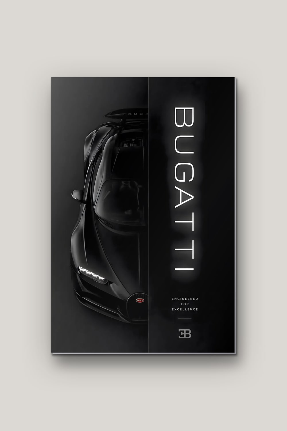 Hypercar Noire, poster en métal sur fond uni
