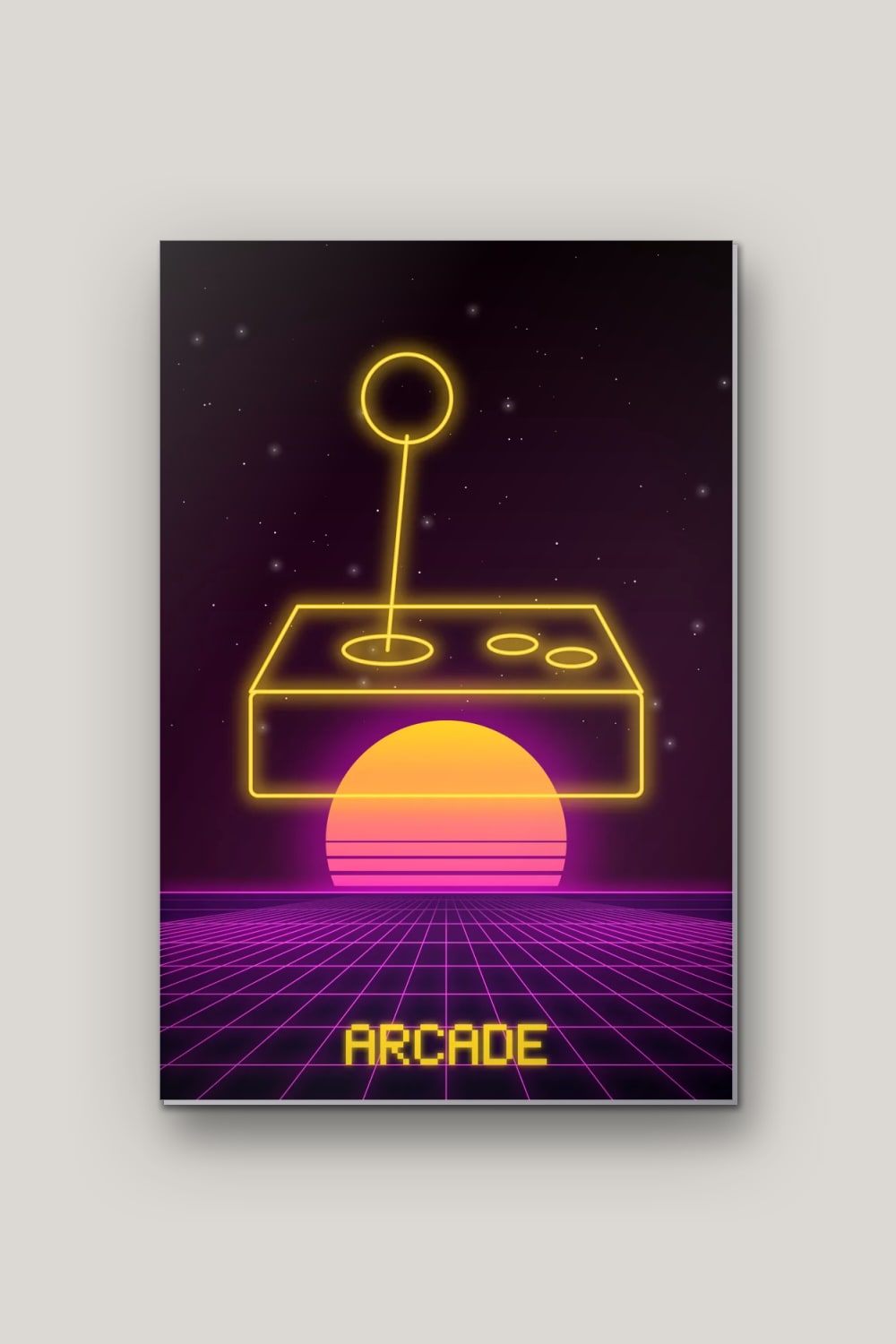 Joystick Arcade, poster en métal sur fond uni