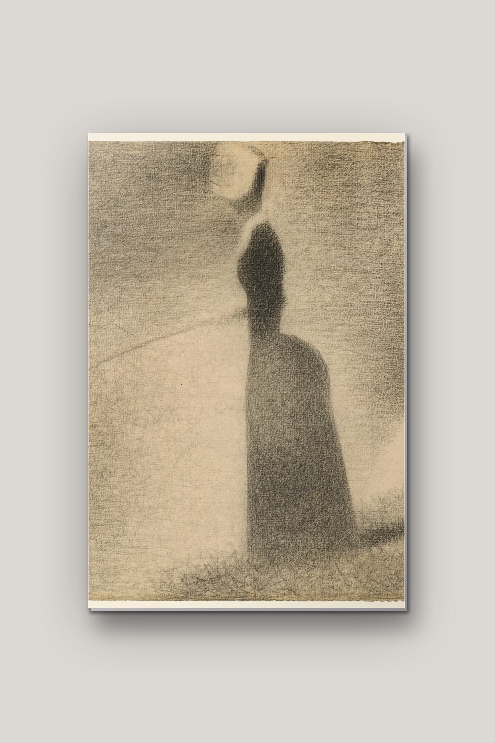 La Pêcheuse – Seurat, poster en métal sur fond uni