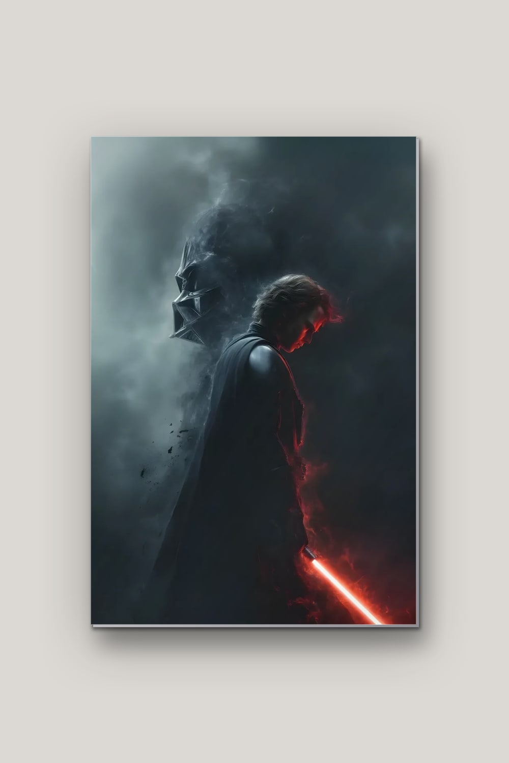 Le Côté Obscur, poster en métal sur fond uni