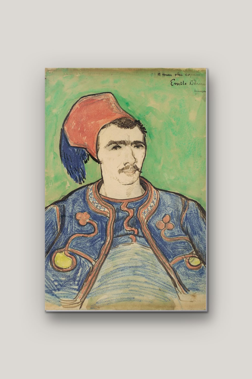 Le Zouave – Van Gogh, poster en métal sur fond uni