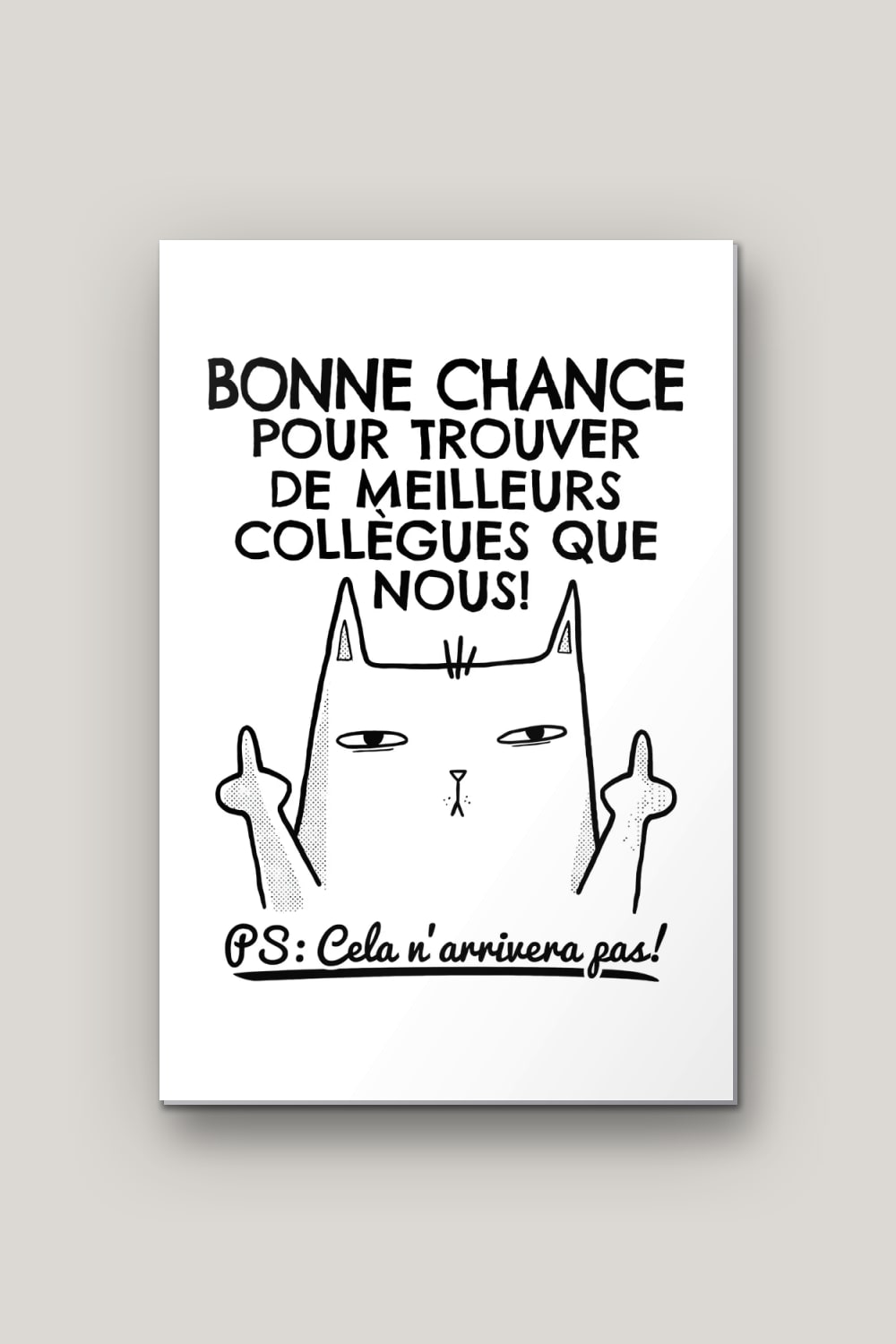 Meilleurs Collègues, poster en métal sur fond uni