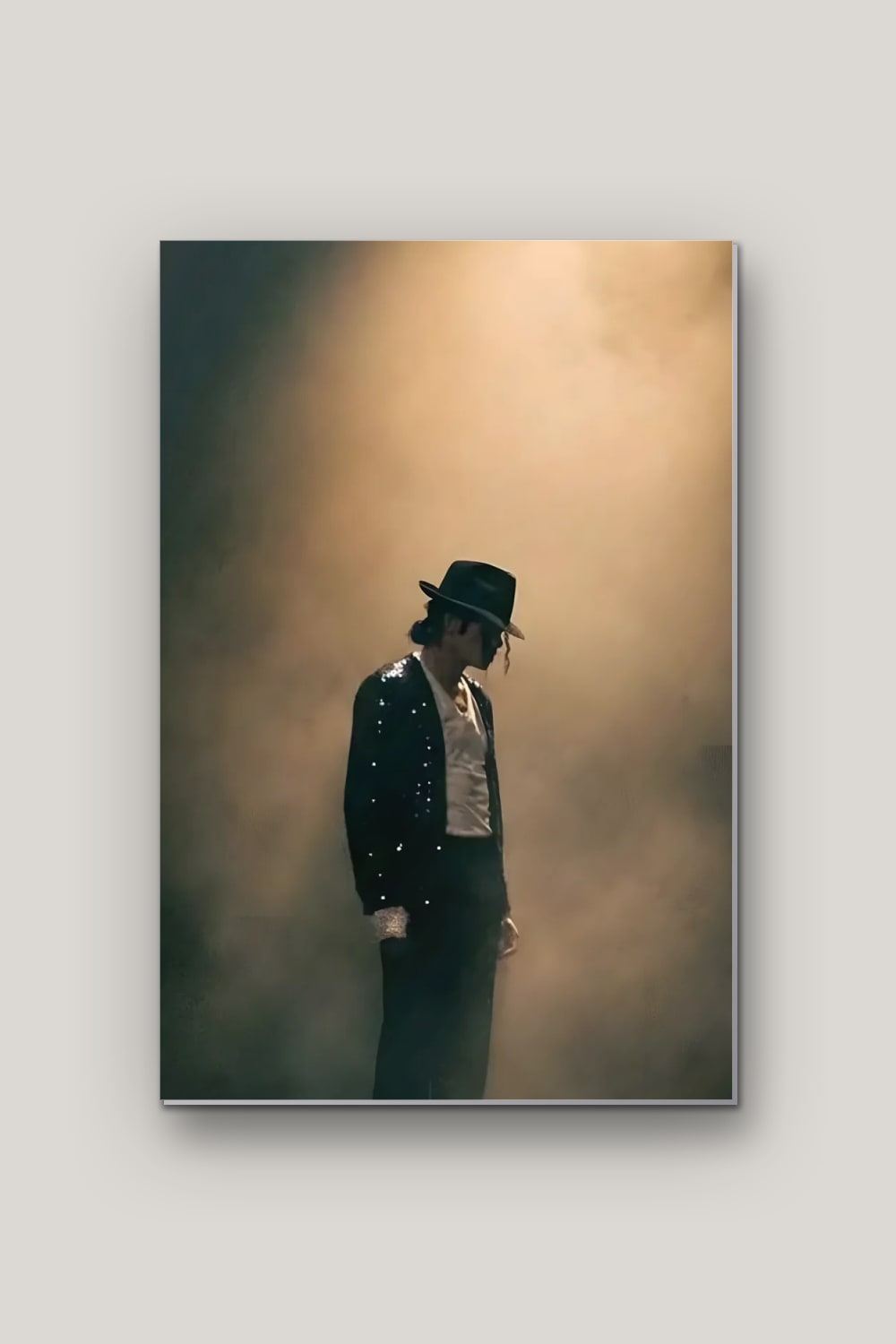 Moonwalk dans la Brume, poster en métal sur fond uni