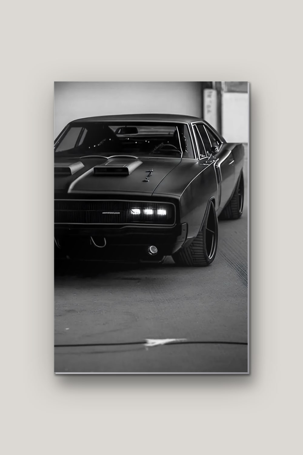 Muscle Car 1970, poster en métal sur fond uni