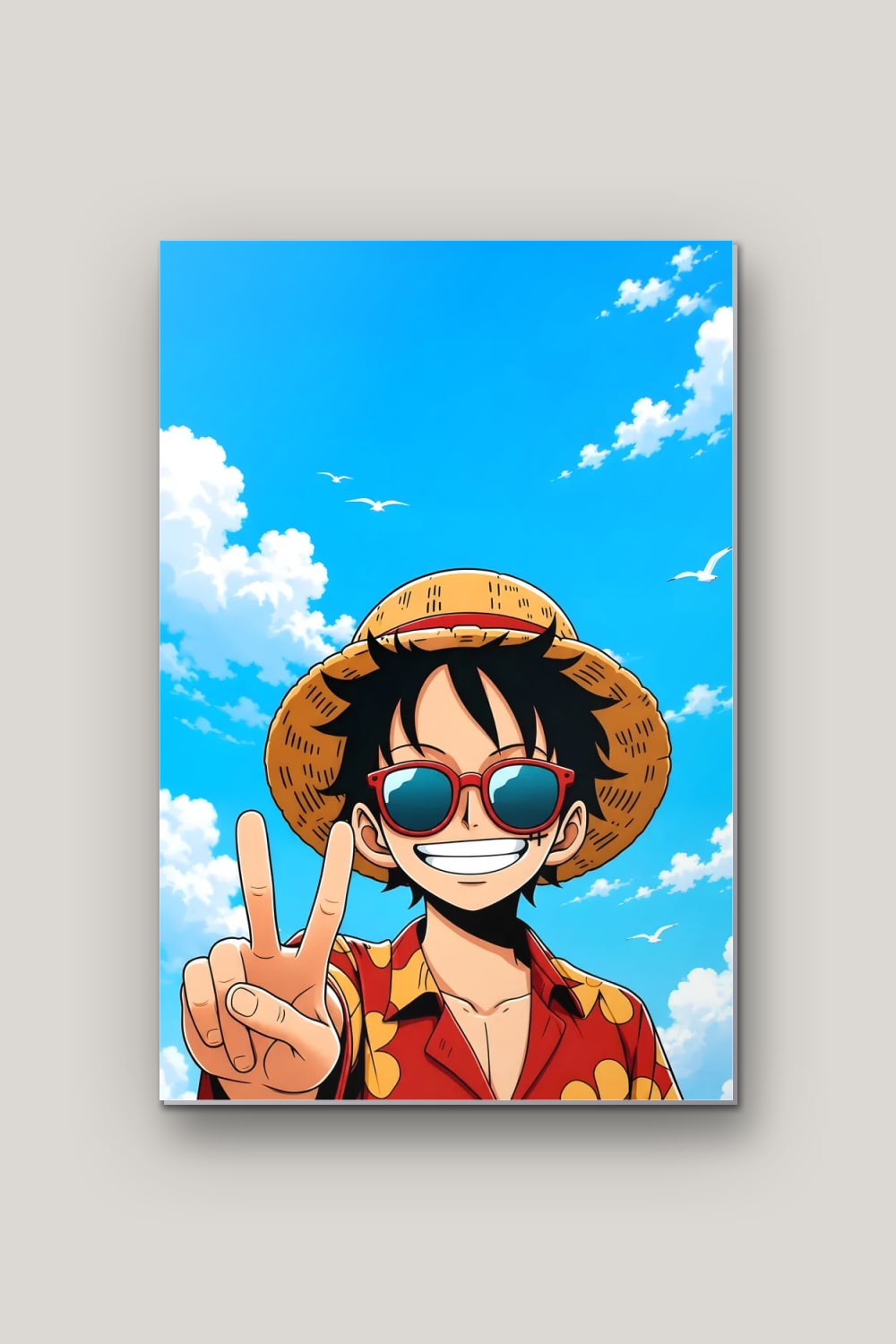 Le Pirate en Vacances, poster en métal sur fond uni