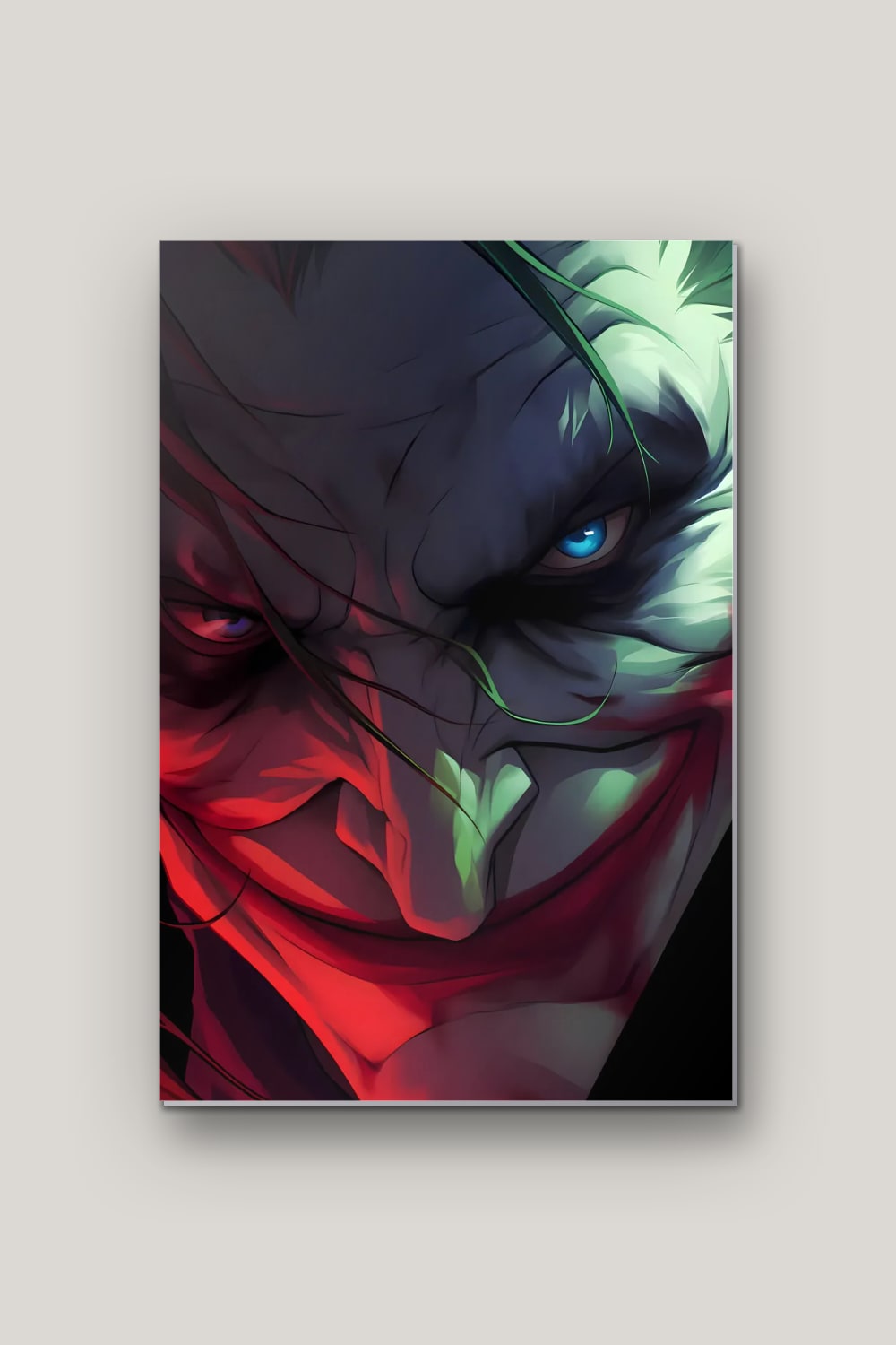 Le Sourire du Clown, poster en métal sur fond uni