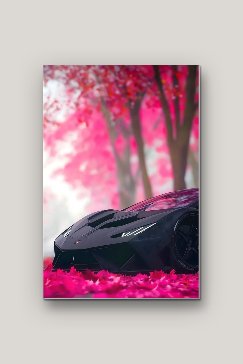 Supercar Sakura, poster en métal sur fond uni