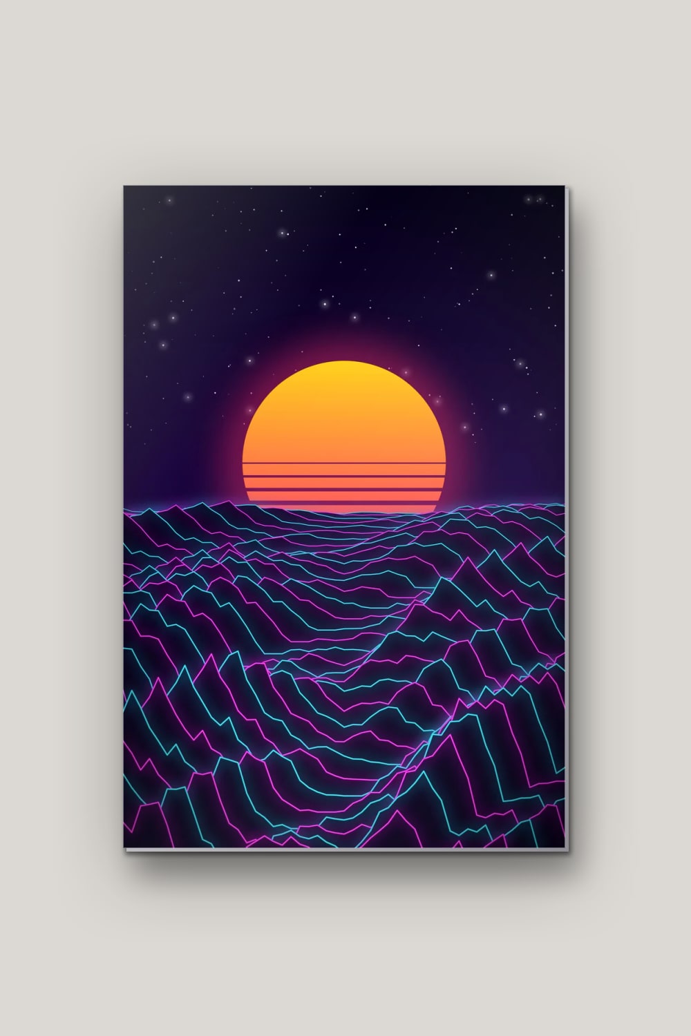 Terrain Synthétique, poster en métal sur fond uni