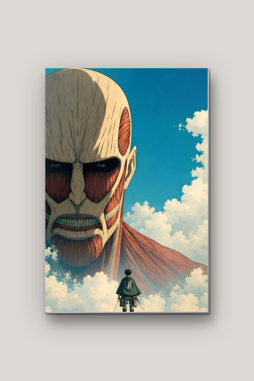 Le Titan des Nuages, poster en métal sur fond uni