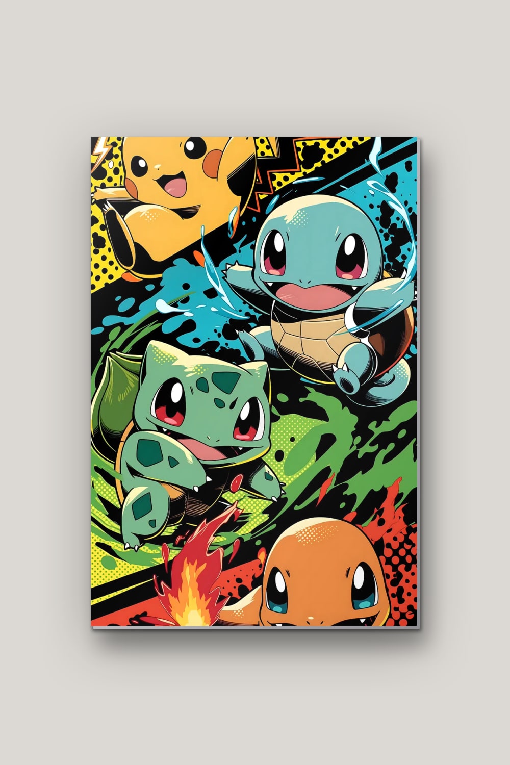 Le Trio de Départ, poster en métal sur fond uni