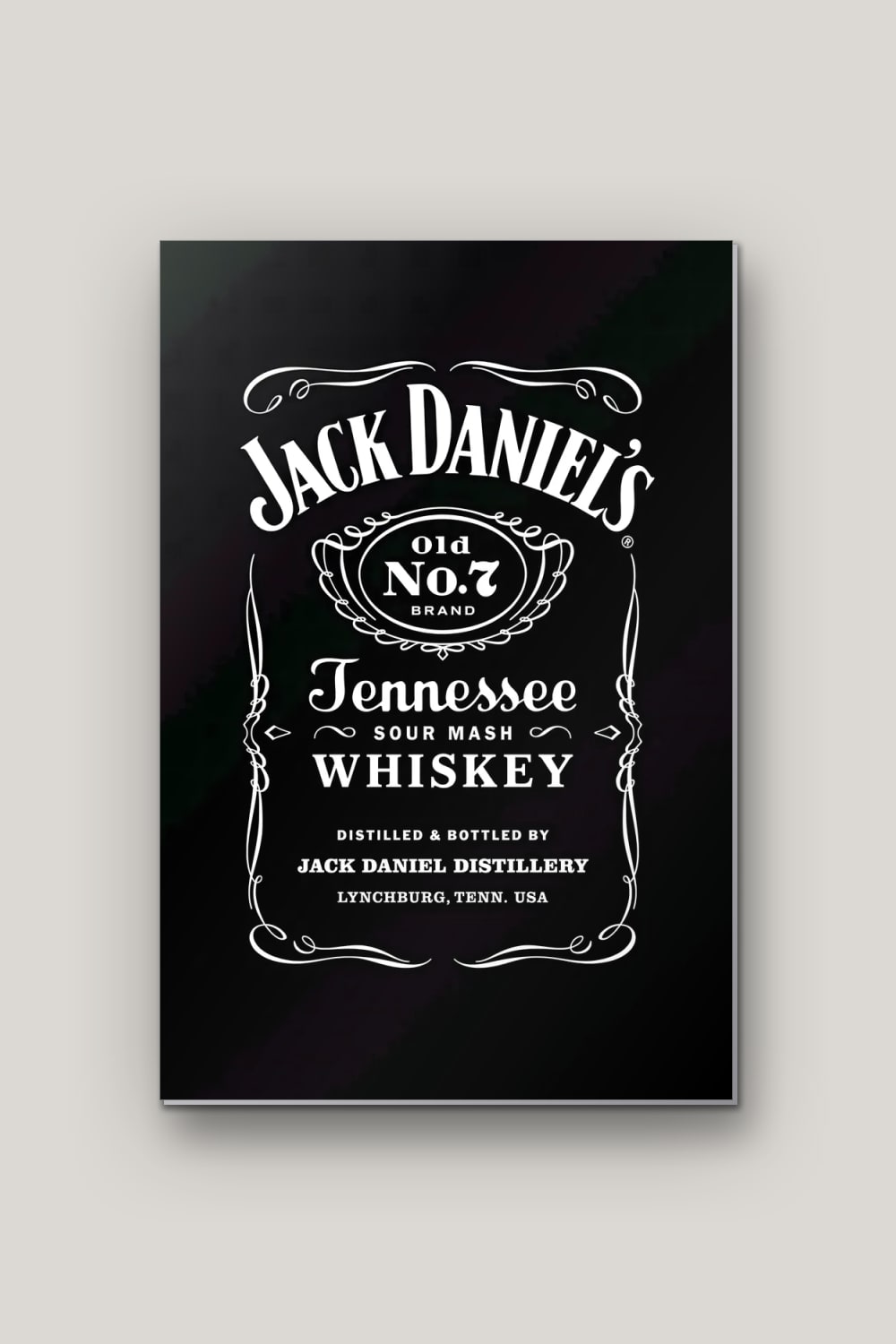 Whiskey No.7, poster en métal sur fond uni