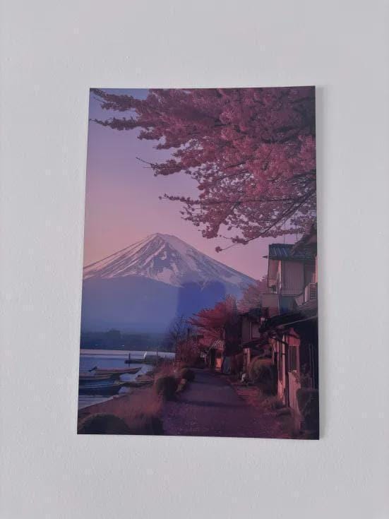 Japanese Cherry Blossom Poster – Sakura Metal Art | Zen Wall Decor A4 Aluminum Print