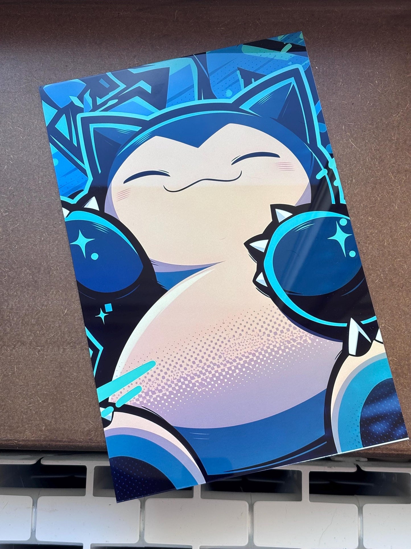 Snorlax Metal Poster – Graffiti Anime Wall Art | A4 Aluminum Print Decor