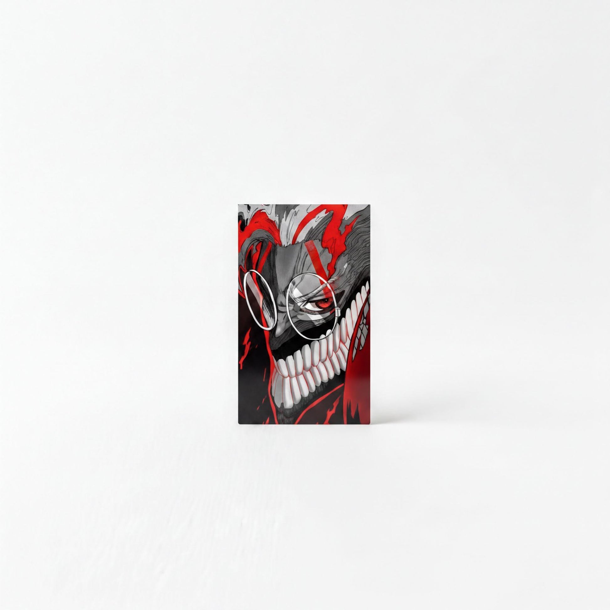 a striking, abstract design with bold red and black colors, creating a visually captivating and dynamic composition.